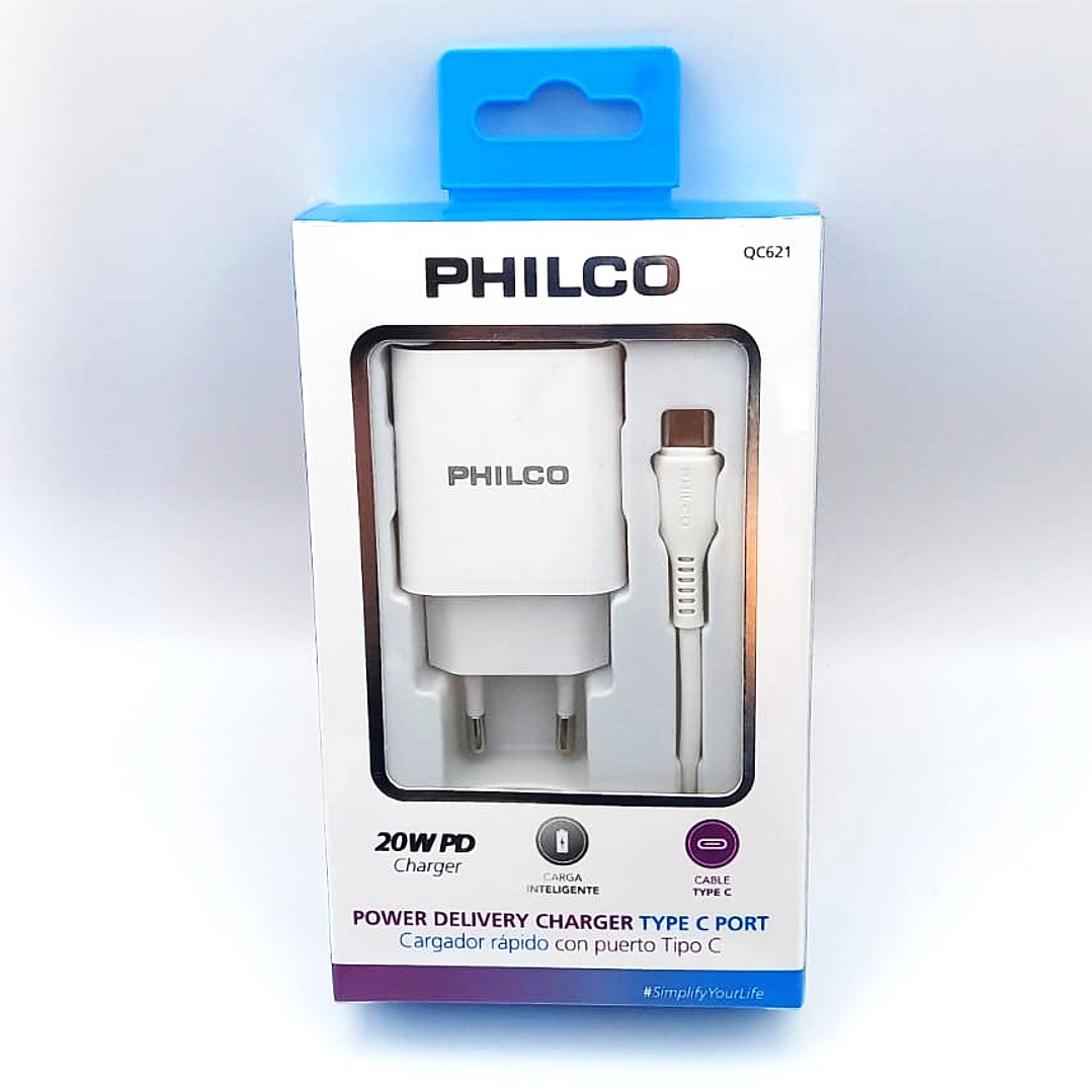 Cargador PHILCO 20W PD QC621 | USB-C + Cable Incluido + Carga Rápida 7