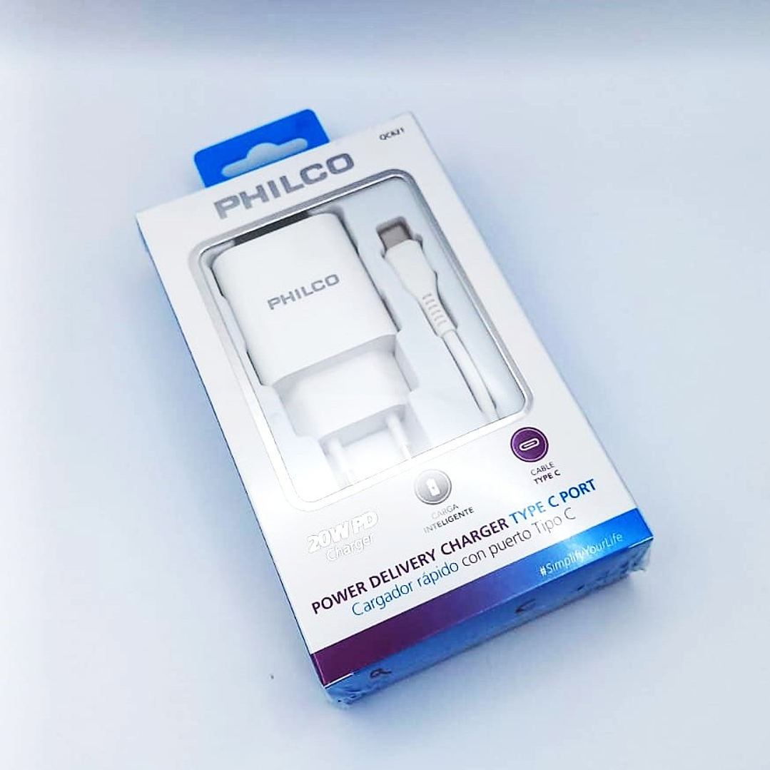 Cargador PHILCO 20W PD QC621 | USB-C + Cable Incluido + Carga Rápida 8