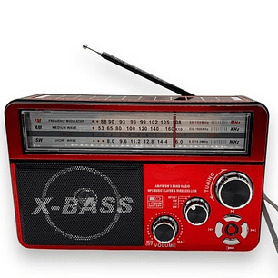 Radio Portátil X-BASS Solar | AM/FM/SW + MP3 + USB + Bluetooth