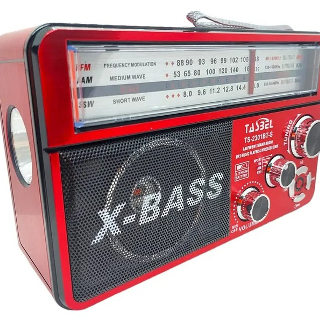Radio Portátil X-BASS Solar | AM/FM/SW + MP3 + USB + Bluetooth 8