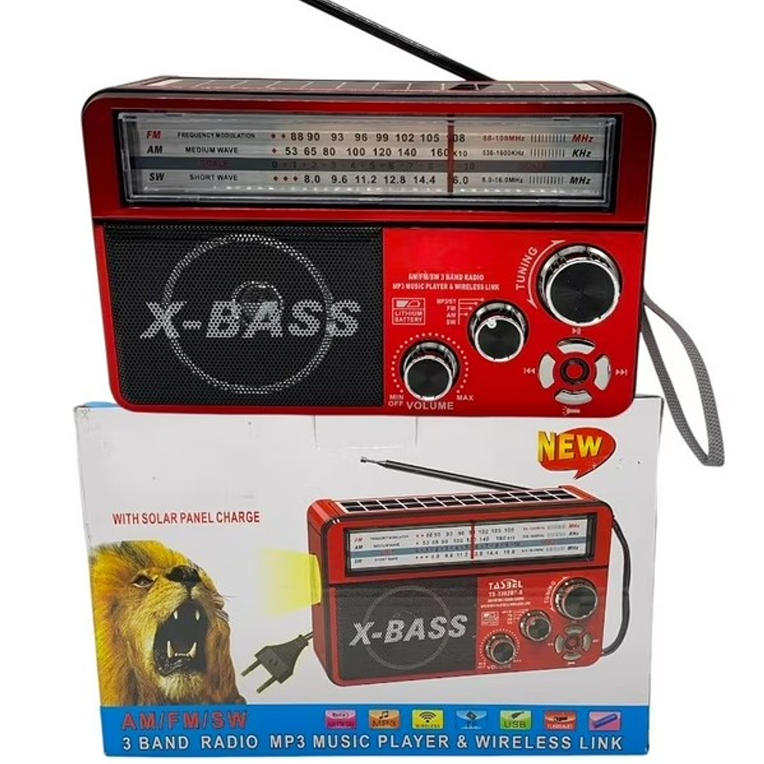 Radio Portátil X-BASS Solar | AM/FM/SW + MP3 + USB + Bluetooth 9