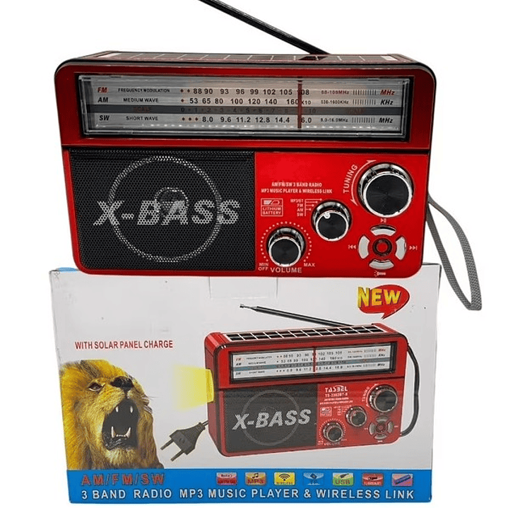 Radio Portátil X-BASS Solar | AM/FM/SW + MP3 + USB + Bluetooth 9