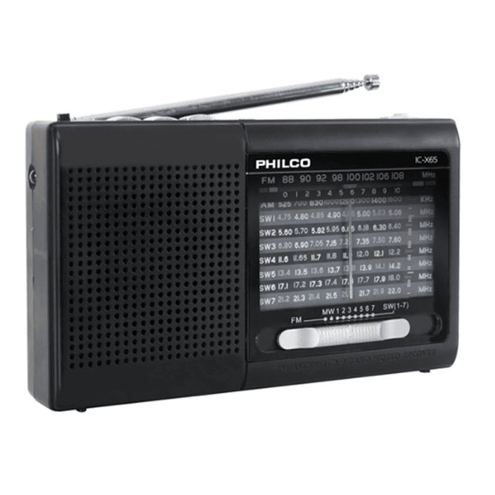 Radio Portátil PHILCO IC-X65 | Bluetooth + USB + MicroSD + FM/AM/SW1–7 + Recargable 2