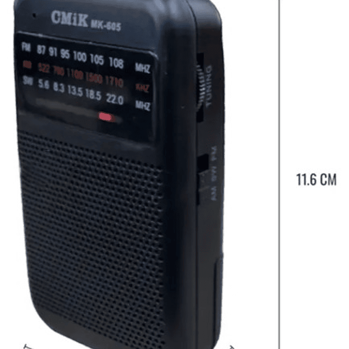 Radio Portátil CMiK MK-605 | AM/FM/SW + Audífonos + Pilas AA + Compacta 3