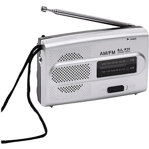 Radio Portátil BAIJIALI BJL-R28 | AM/FM + Diseño Slim + Pilas AA + Audífonos