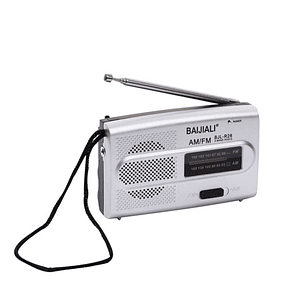Radio Portátil BAIJIALI BJL-R28 | AM/FM + Diseño Slim + Pilas AA + Audífonos