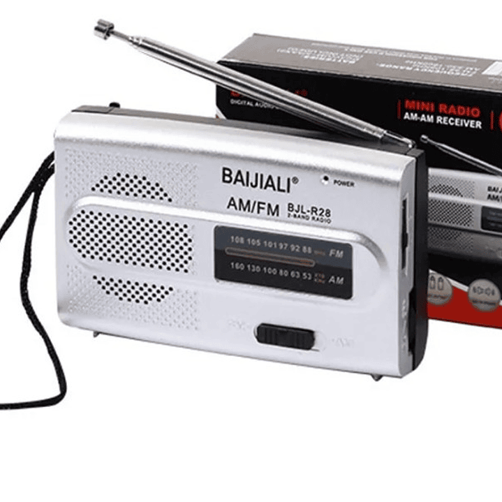 Radio Portátil BAIJIALI BJL-R28 | AM/FM + Diseño Slim + Pilas AA + Audífonos 5