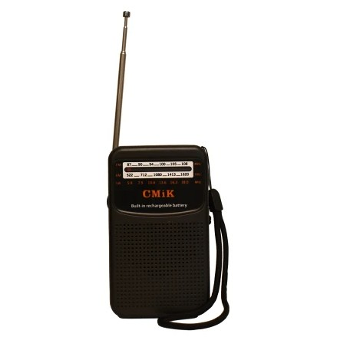 Radio Portátil CMiK MK-309 | AM/FM/SW + Batería Recargable + Audífonos + USB 1