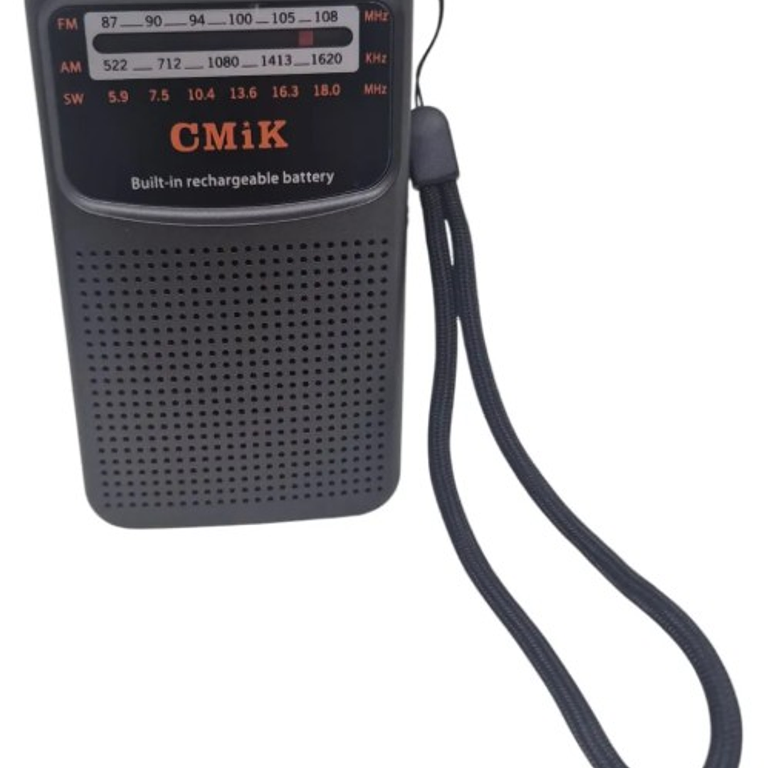 Radio Portátil CMiK MK-309 | AM/FM/SW + Batería Recargable + Audífonos + USB 3
