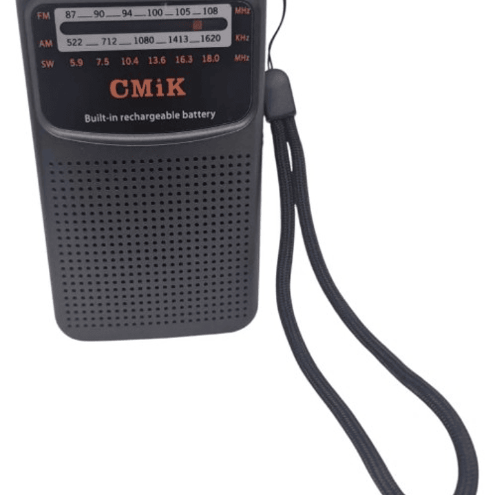 Radio Portátil CMiK MK-309 | AM/FM/SW + Batería Recargable + Audífonos + USB 3