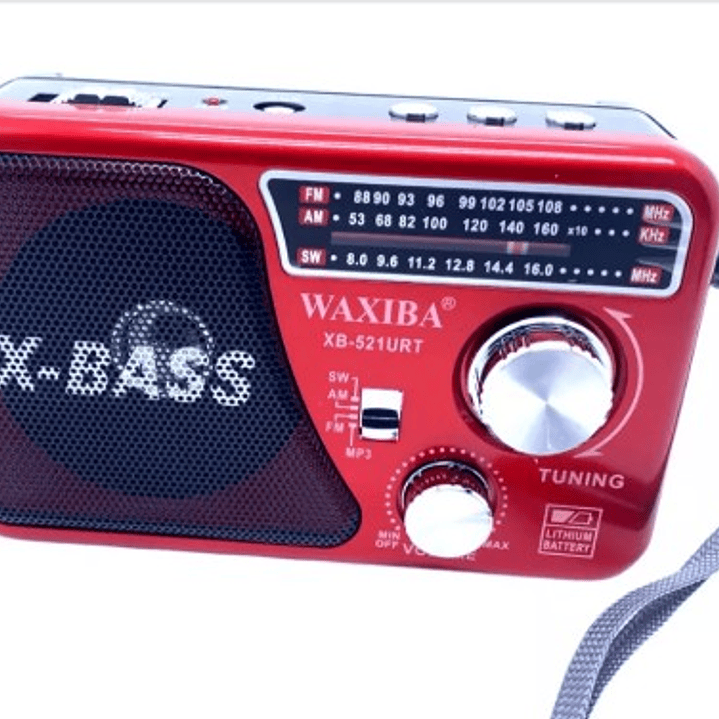 Radio Portátil WAXIBA XB-523U-S | AM/FM/SW + USB/TF + X-BASS + Solar + Recargable 3