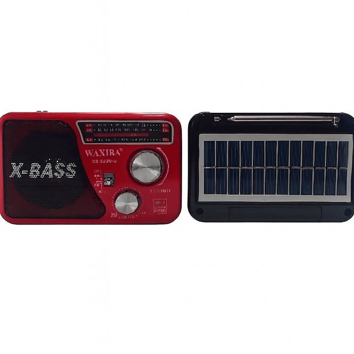 Radio Portátil WAXIBA XB-523U-S | AM/FM/SW + USB/TF + X-BASS + Solar + Recargable 4