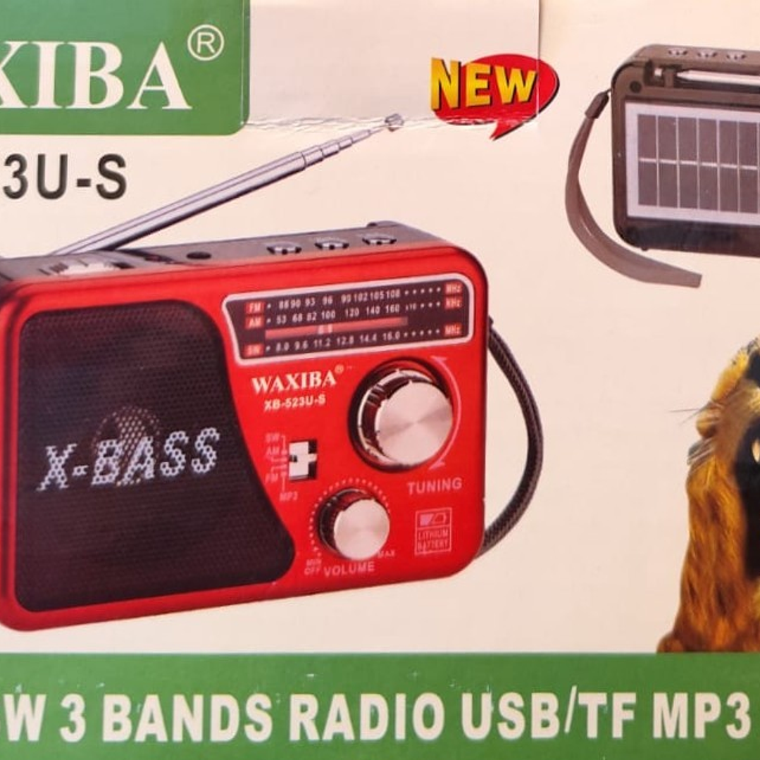 Radio Portátil WAXIBA XB-523U-S | AM/FM/SW + USB/TF + X-BASS + Solar + Recargable 6