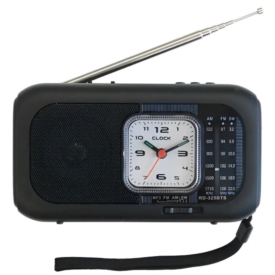 Radio Portátil MediaMake IRM-13483 | AM/FM/SW + Reloj + USB/TF + Linterna + Recargable 1