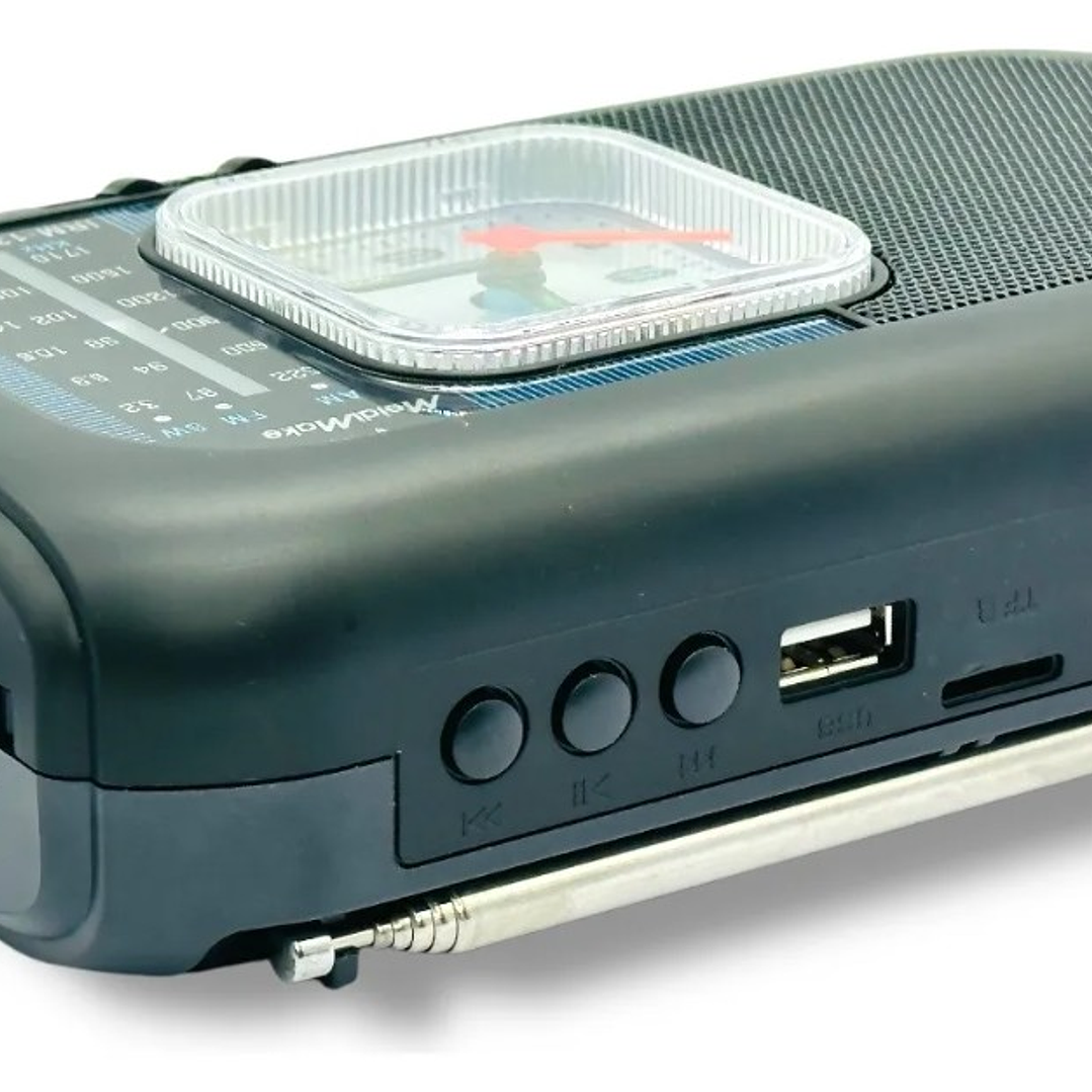 Radio Portátil MediaMake IRM-13483 | AM/FM/SW + Reloj + USB/TF + Linterna + Recargable 4