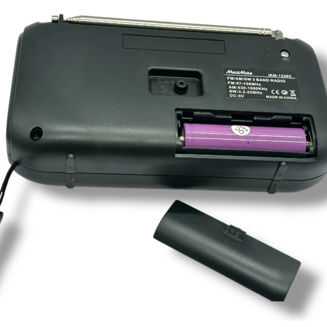 Radio Portátil MediaMake IRM-13483 | AM/FM/SW + Reloj + USB/TF + Linterna + Recargable 7