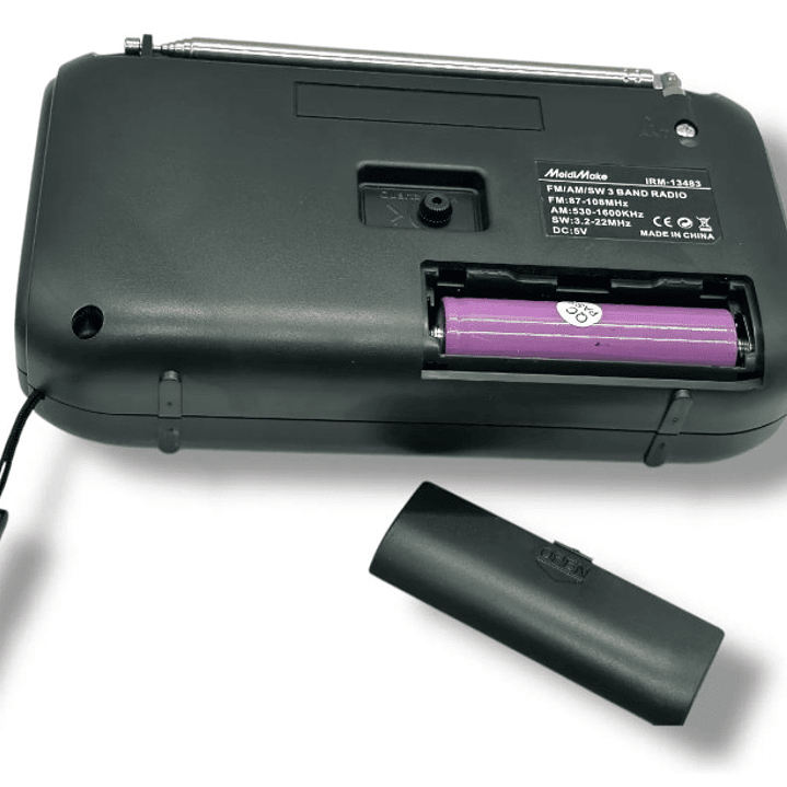 Radio Portátil MediaMake IRM-13483 | AM/FM/SW + Reloj + USB/TF + Linterna + Recargable 7