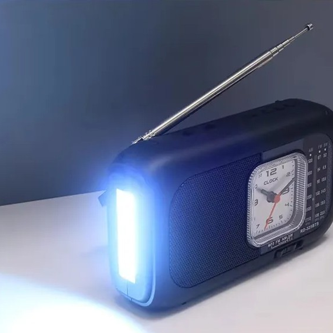 Radio Portátil MediaMake IRM-13483 | AM/FM/SW + Reloj + USB/TF + Linterna + Recargable 3