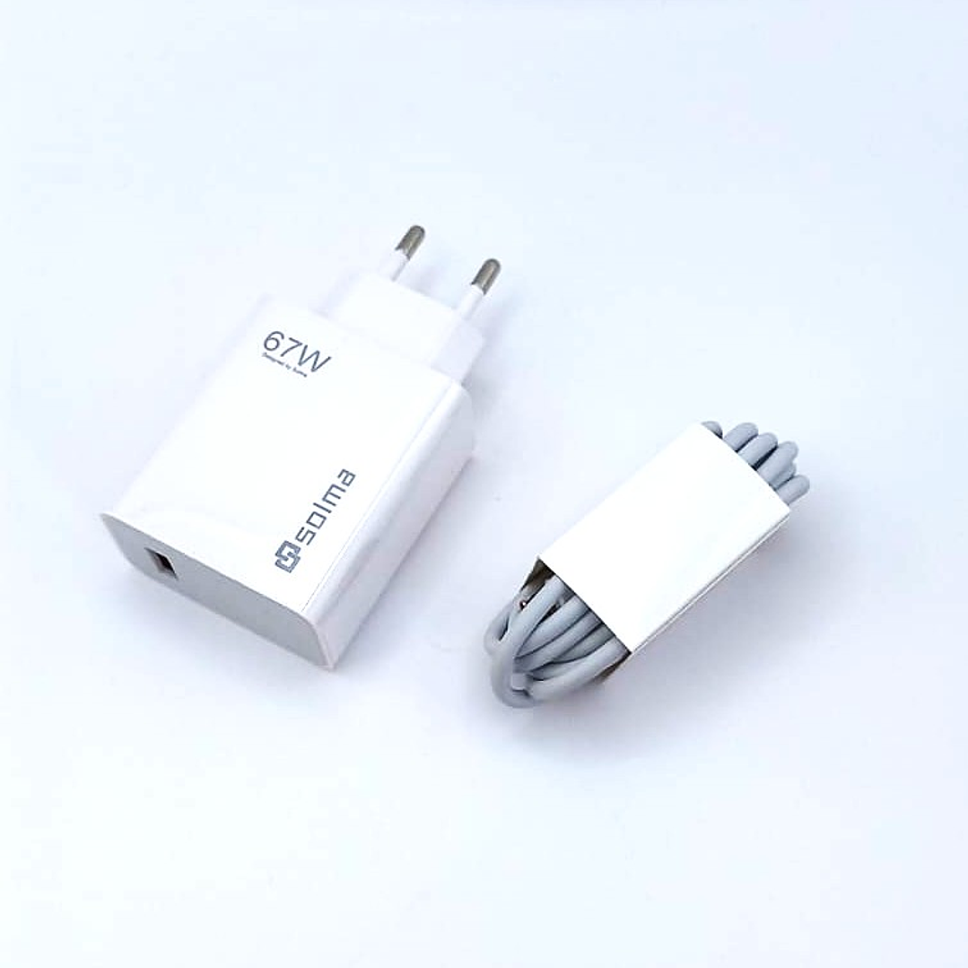 Cargador Rápido SOLMA 67W | USB-C + Cable Tipo-C + Multidispositivo 3
