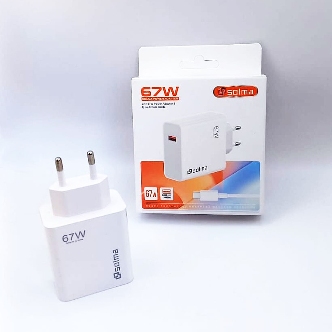 Cargador Rápido SOLMA 67W | USB-C + Cable Tipo-C + Multidispositivo 4