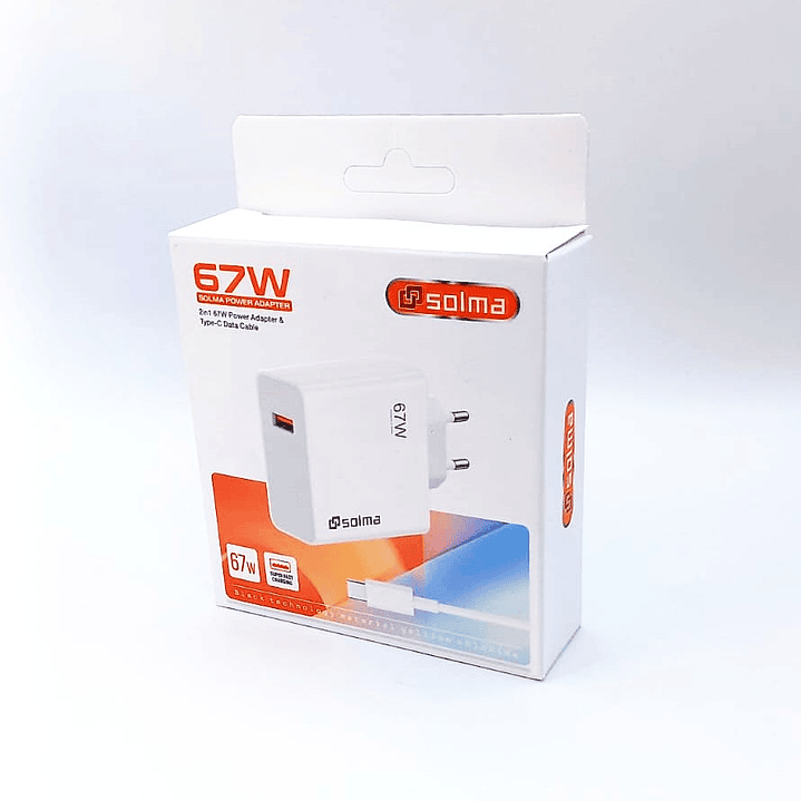 Cargador Rápido SOLMA 67W | USB-C + Cable Tipo-C + Multidispositivo 9