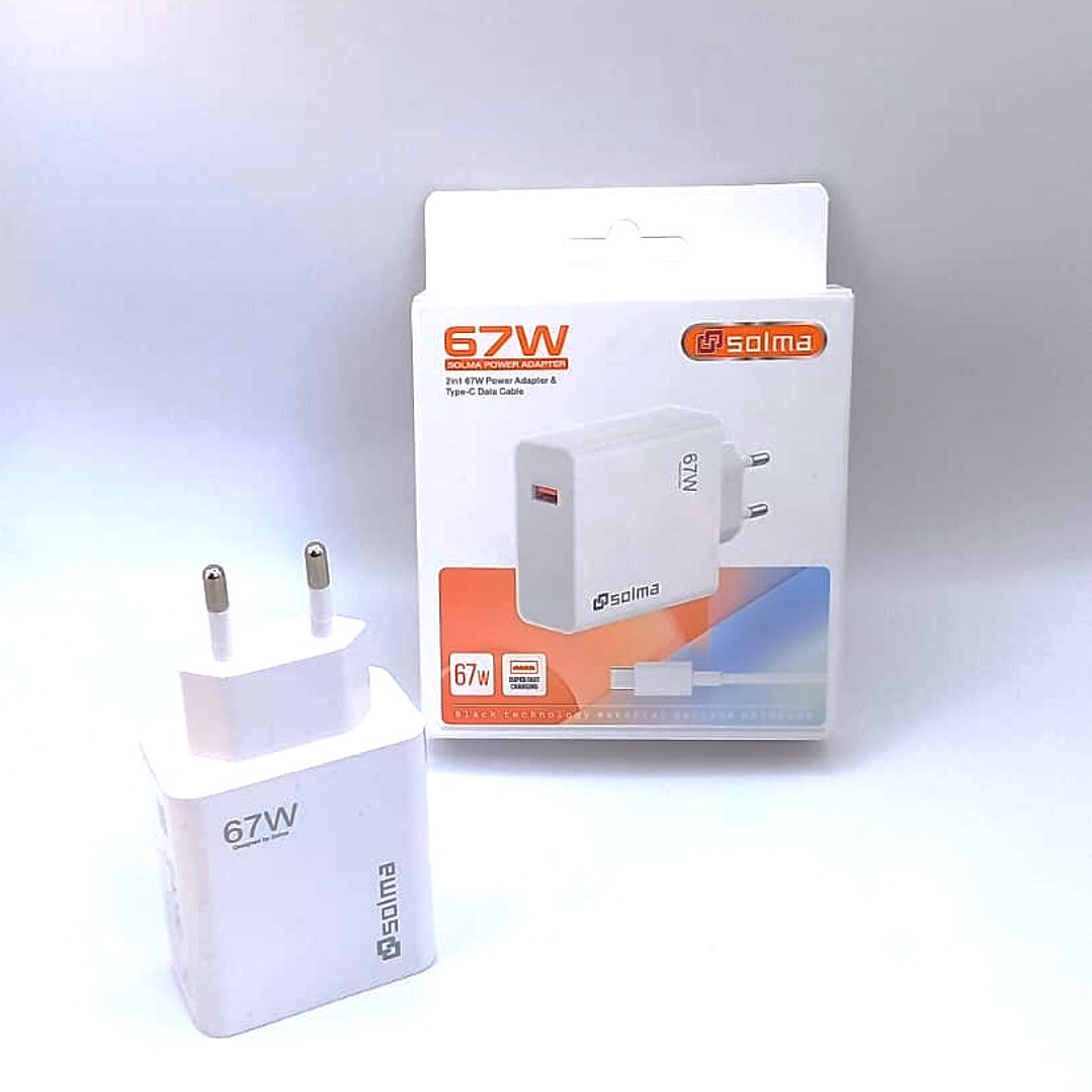 Cargador Rápido SOLMA 67W | USB-C + Cable Tipo-C + Multidispositivo 6