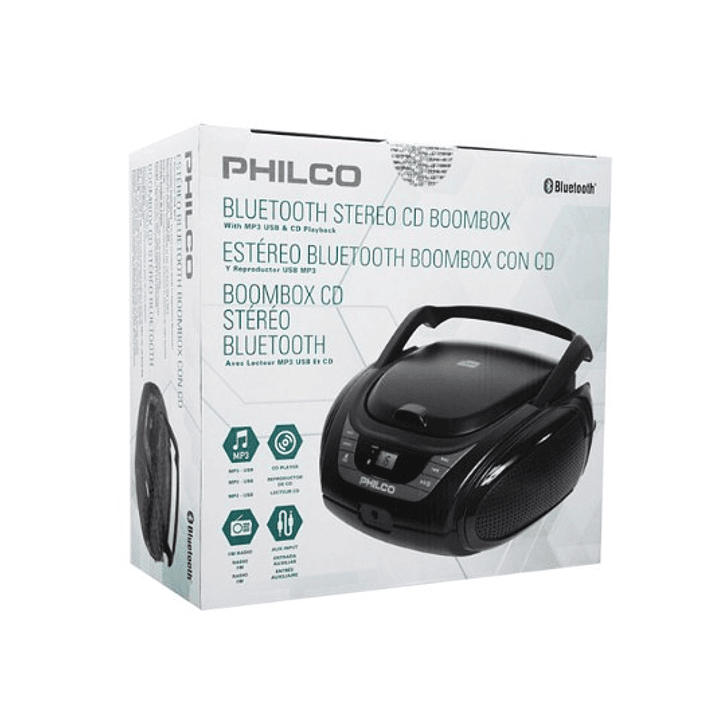 Boombox PHILCO Bluetooth | CD + USB + Radio FM + Portátil Estéreo 7