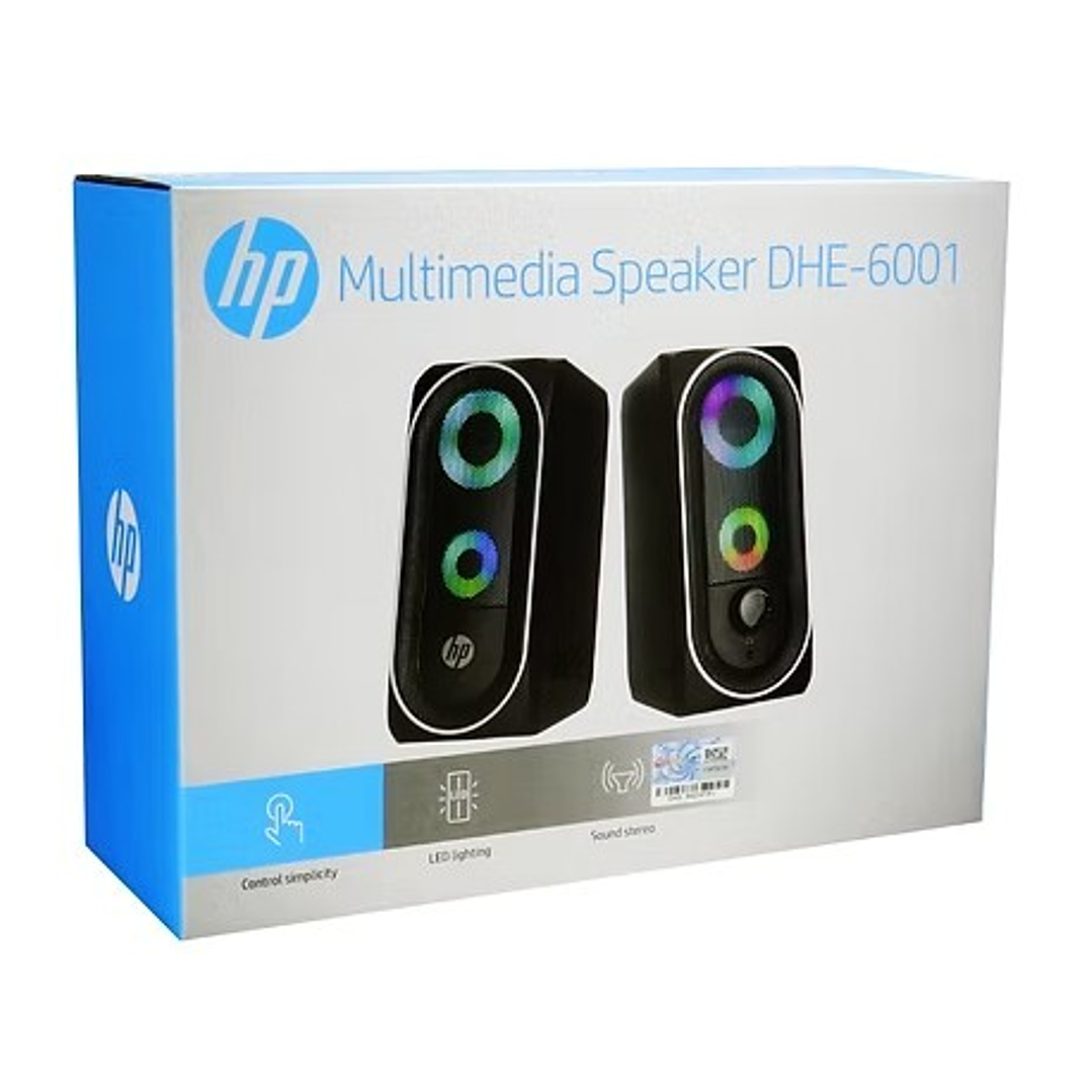 Parlantes HP DHE-6001 | LED RGB + USB + Sonido Estéreo + Control de Volumen 6