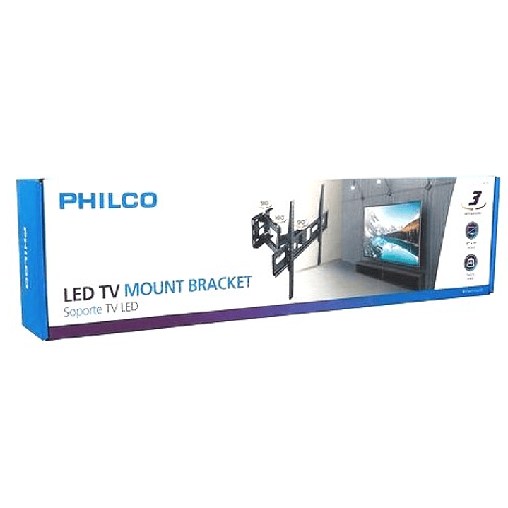 Soporte Articulado PHILCO para TV LED 03770 | Hasta 55” + 40kg + Giro 360° + Fácil Instalación 6