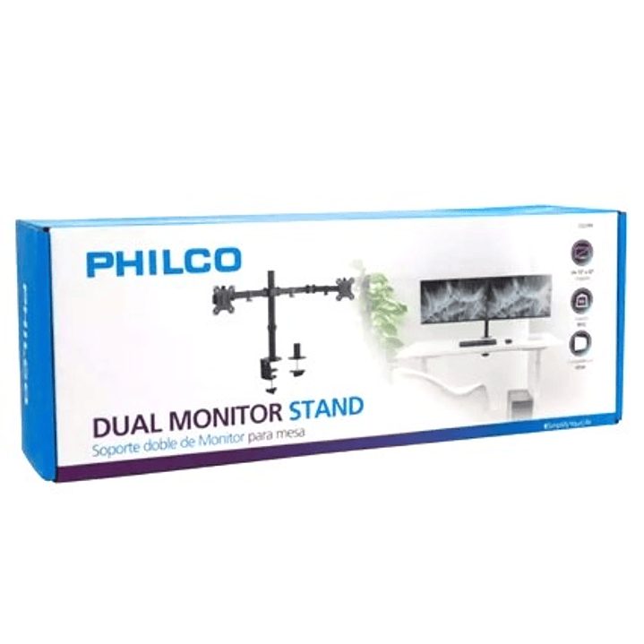 Soporte Doble PHILCO para Monitores | Brazo Articulado + Fijación Escritorio + VESA Universal 6