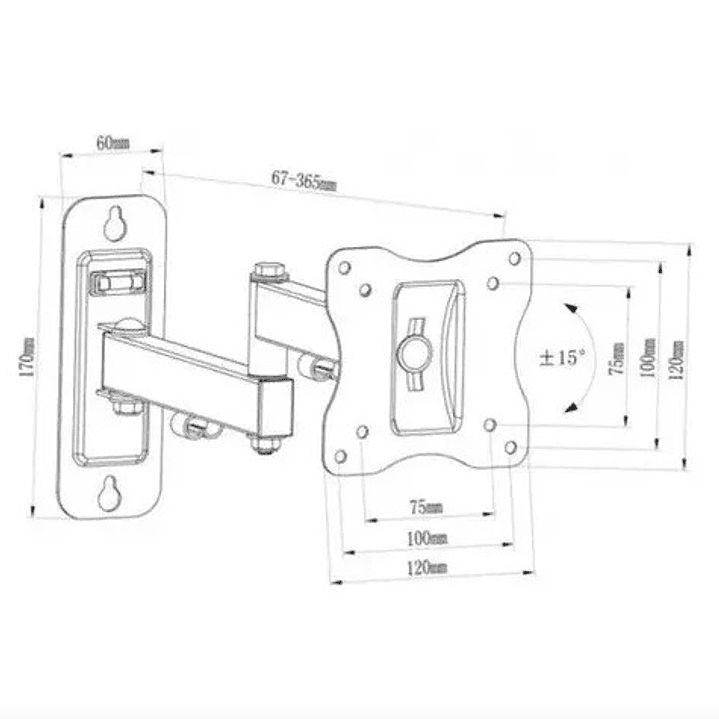 Soporte STARNEWX HY-210 para TV LED/LCD | 10” a 32” + Giro 180° + Inclinación ±15° + VESA Universal 7