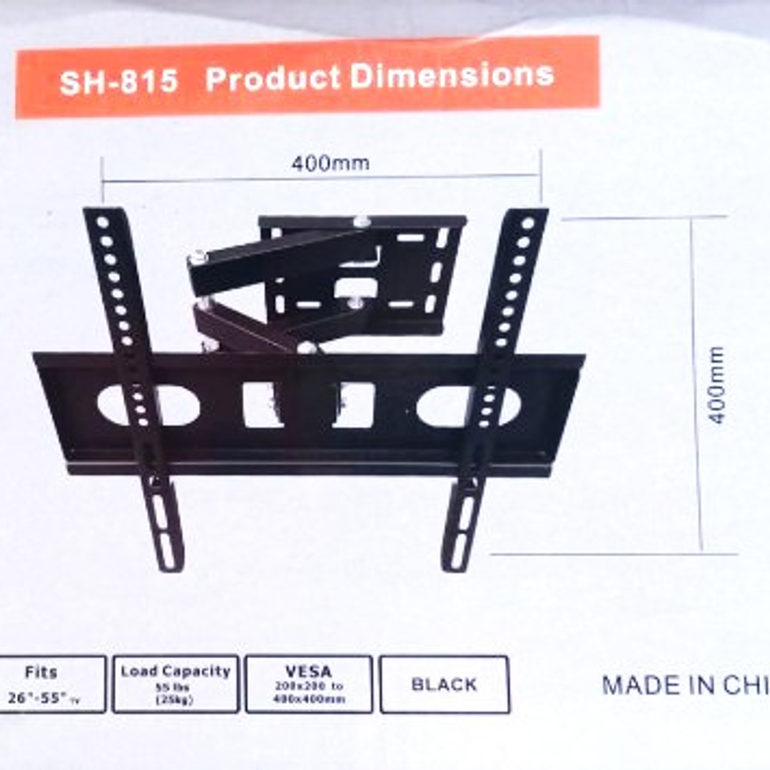 Soporte SH-815 para TV LED/LCD | 26” a 55” + Brazo Articulado + VESA 400x400 + 35kg 4