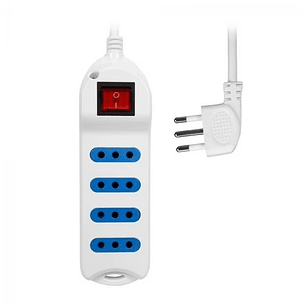 Alargador  PHILCO 4 Enchufes | Interruptor + Cable 3 Metros + Diseño Compacto + Tipo L