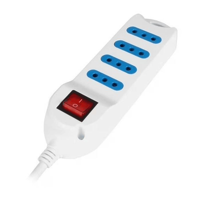 Alargador  PHILCO 4 Enchufes | Interruptor + Cable 3 Metros + Diseño Compacto + Tipo L 3
