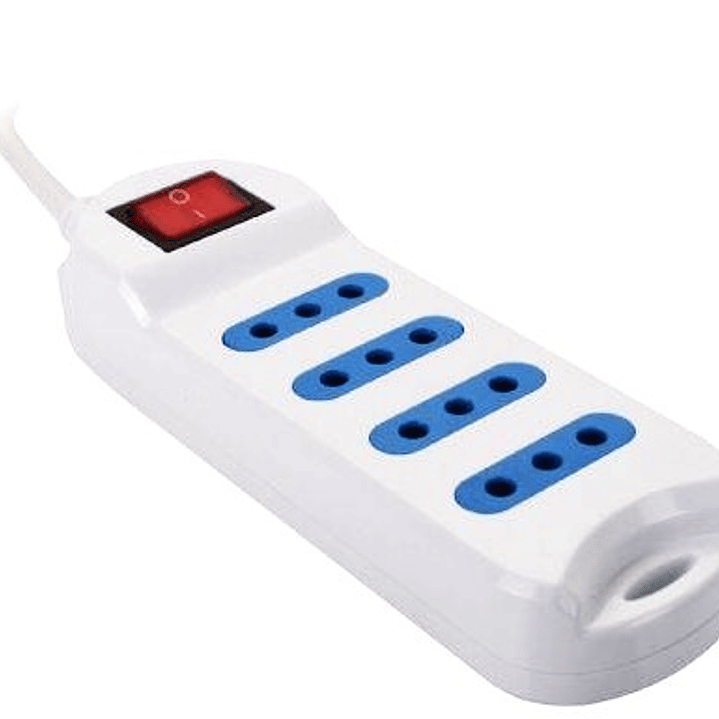 Alargador  PHILCO 4 Enchufes | Interruptor + Cable 3 Metros + Diseño Compacto + Tipo L 4