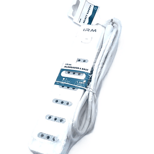 Alargador IRM 6 Enchufes | Cable 1.5 Metros + 10A + Diseño Compacto + Certificación SEC