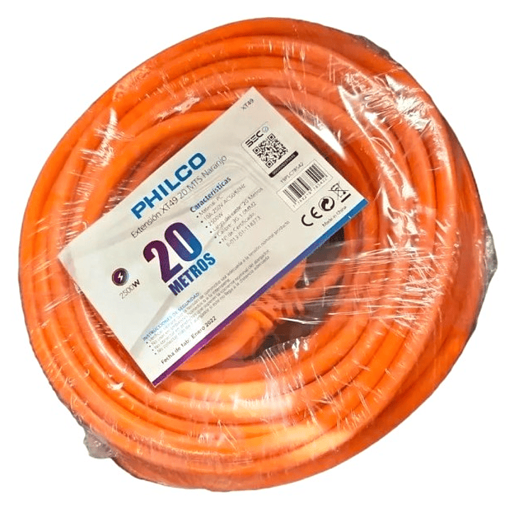 Extensión Eléctrica PHILCO certificada | 20 Metros + 10A + Doble Aislación + Uso Doméstico 4