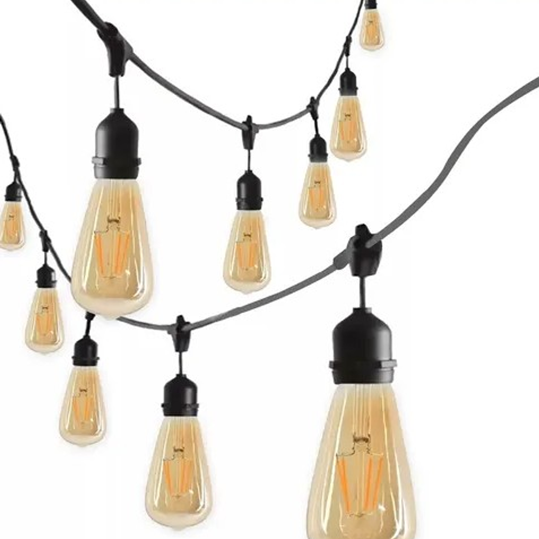 Guirnalda con ampolletas led vintage E27 (20 Metros) - Incluye 20 Ampolletas Led Vintage E27 1