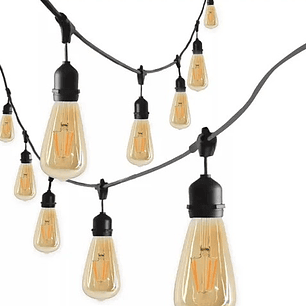 Guirnalda con ampolletas led vintage E27 (20 Metros) - Incluye 20 Ampolletas Led Vintage E27