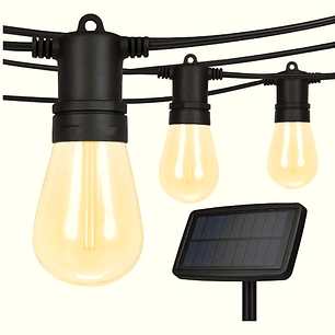 Guirnalda Solar LED TASBEL 10 Metros | 10 Ampolletas Vintage + IP65 + Exterior