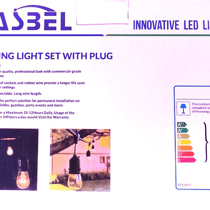 Guirnalda Solar LED TASBEL 10 Metros | 10 Ampolletas Vintage + IP65 + Exterior 6