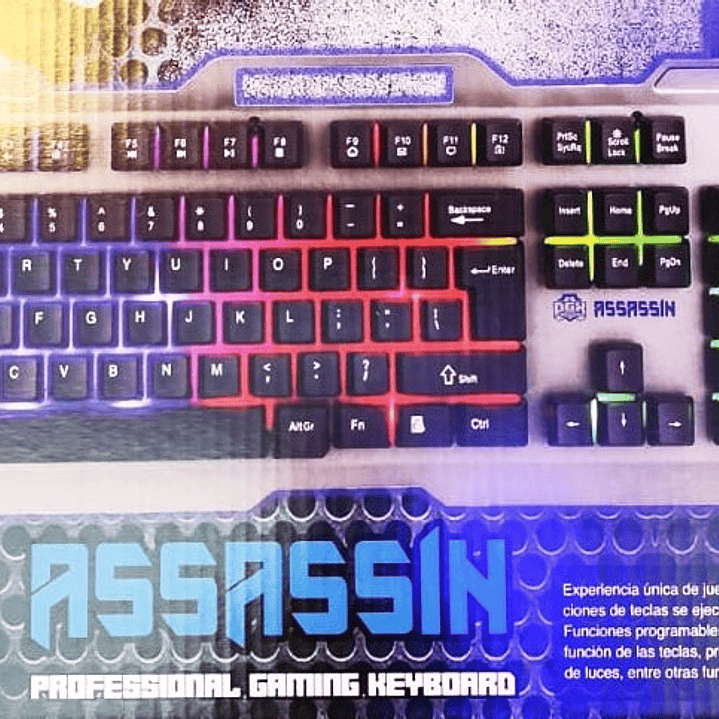 Teclado Gamer DGX ASSASSIN RGB | Retroiluminado + Macro + Diseño Pro 6