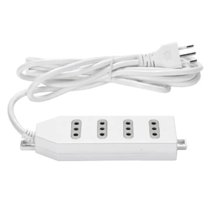 Alargador Eléctrico Macrotel 4 Enchufes | Cable 3 Metros + 2500W + Enchufe Estándar + Certificación SEC 1