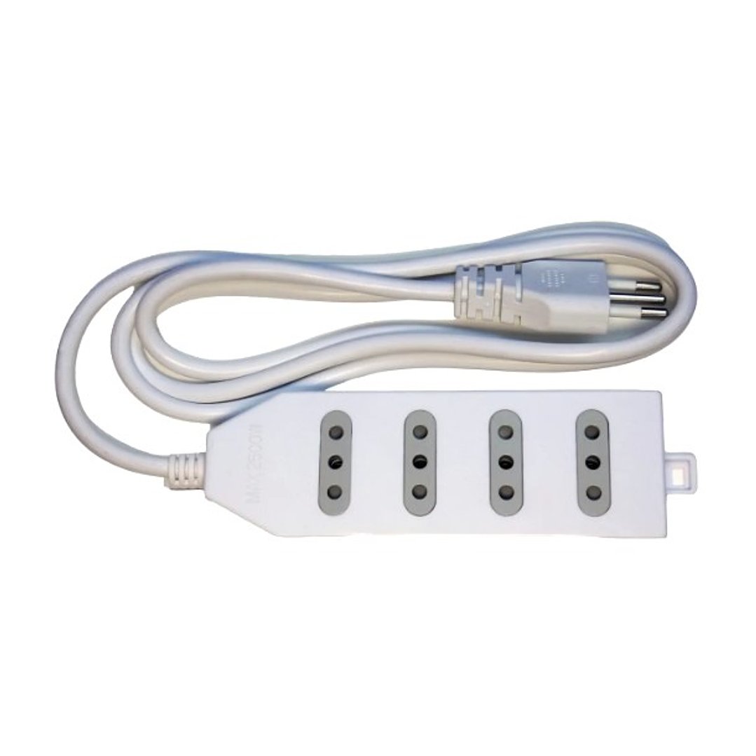 Alargador Eléctrico Macrotel 4 Enchufes | Cable 3 Metros + 2500W + Enchufe Estándar + Certificación SEC 3