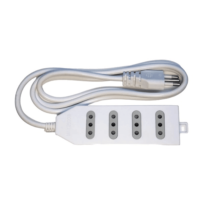 Alargador Eléctrico Macrotel 4 Enchufes | Cable 3 Metros + 2500W + Enchufe Estándar + Certificación SEC 3