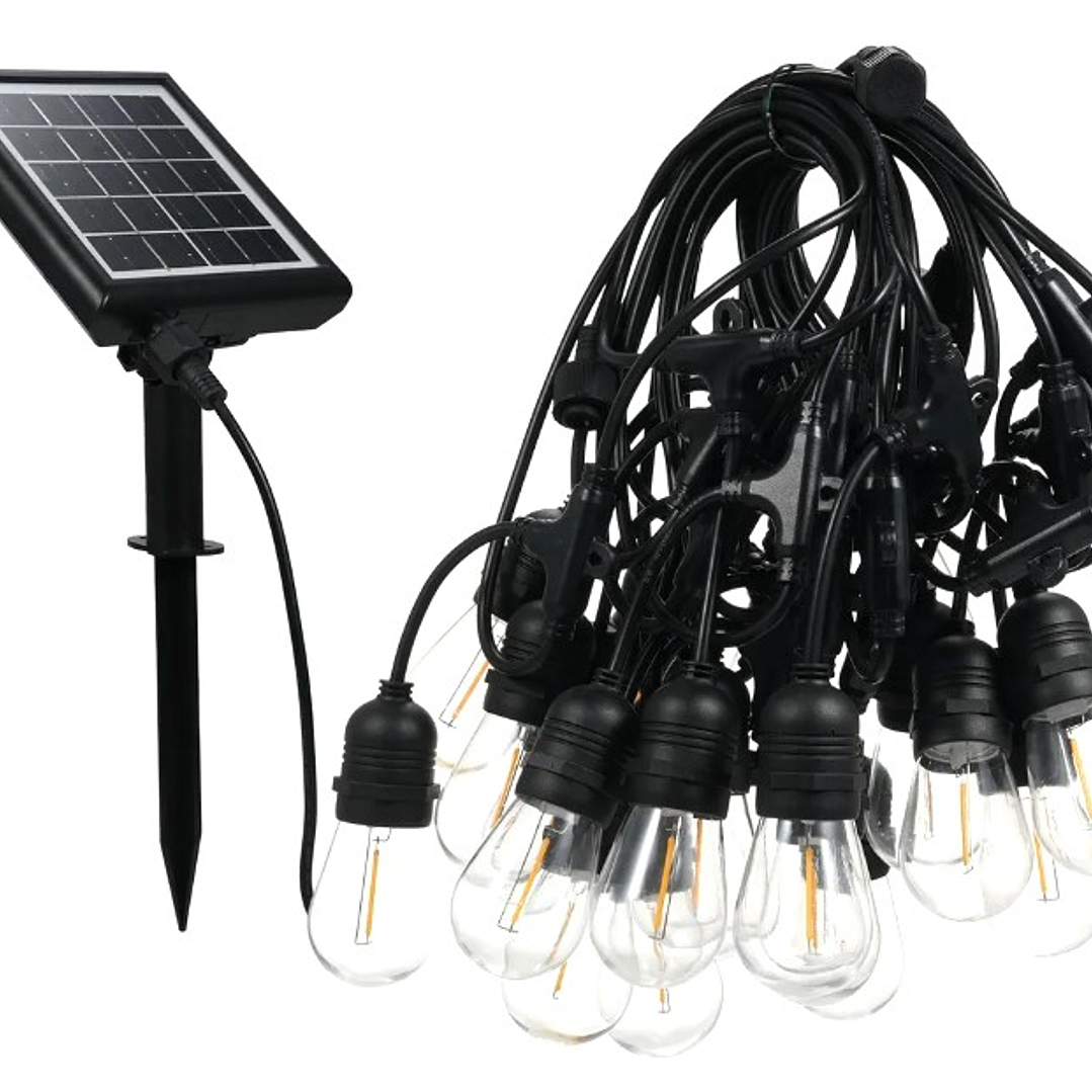 Cadena Solar LED IRM 10M | 10 Ampolletas + Efecto Meteoros + USB + Exterior/Interior 4