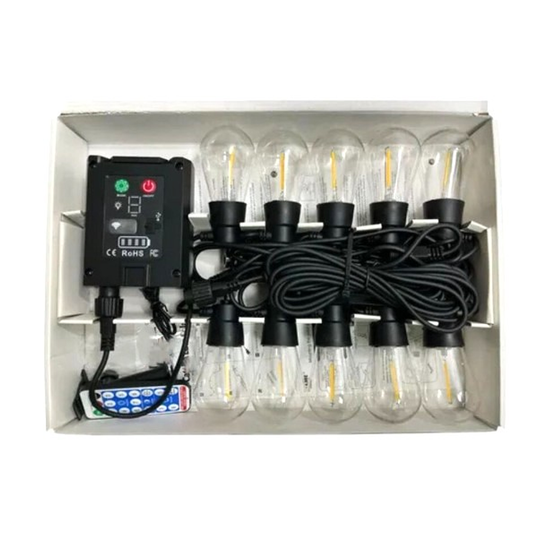 Cadena Solar LED IRM 10M | 10 Ampolletas + Efecto Meteoros + USB + Exterior/Interior 5