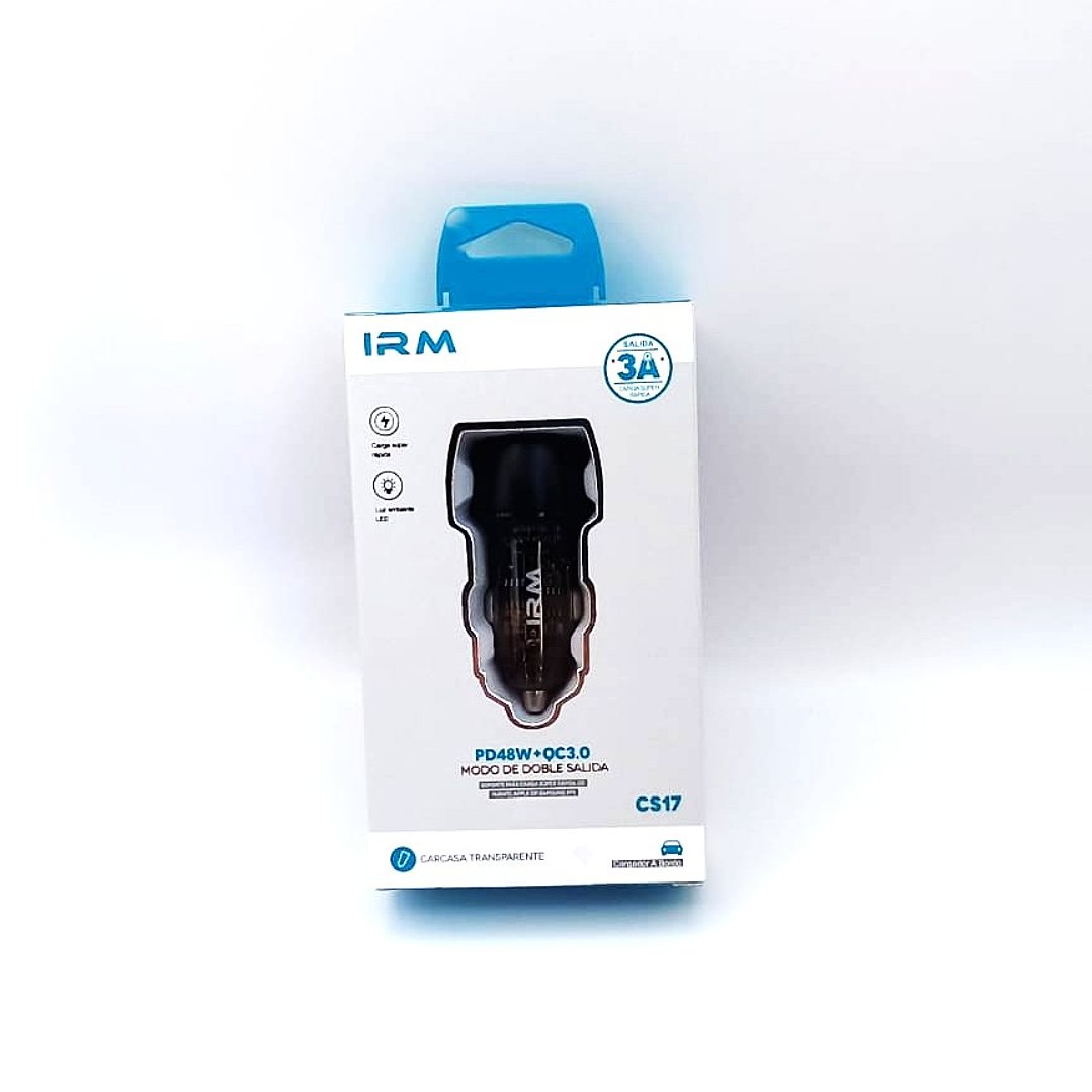 Cargador Auto IRM CS17 | PD48W + QC3.0 + Doble Salida USB + Carga Rápida Inteligente 3