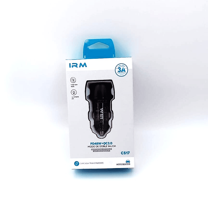 Cargador Auto IRM CS17 | PD48W + QC3.0 + Doble Salida USB + Carga Rápida Inteligente 3