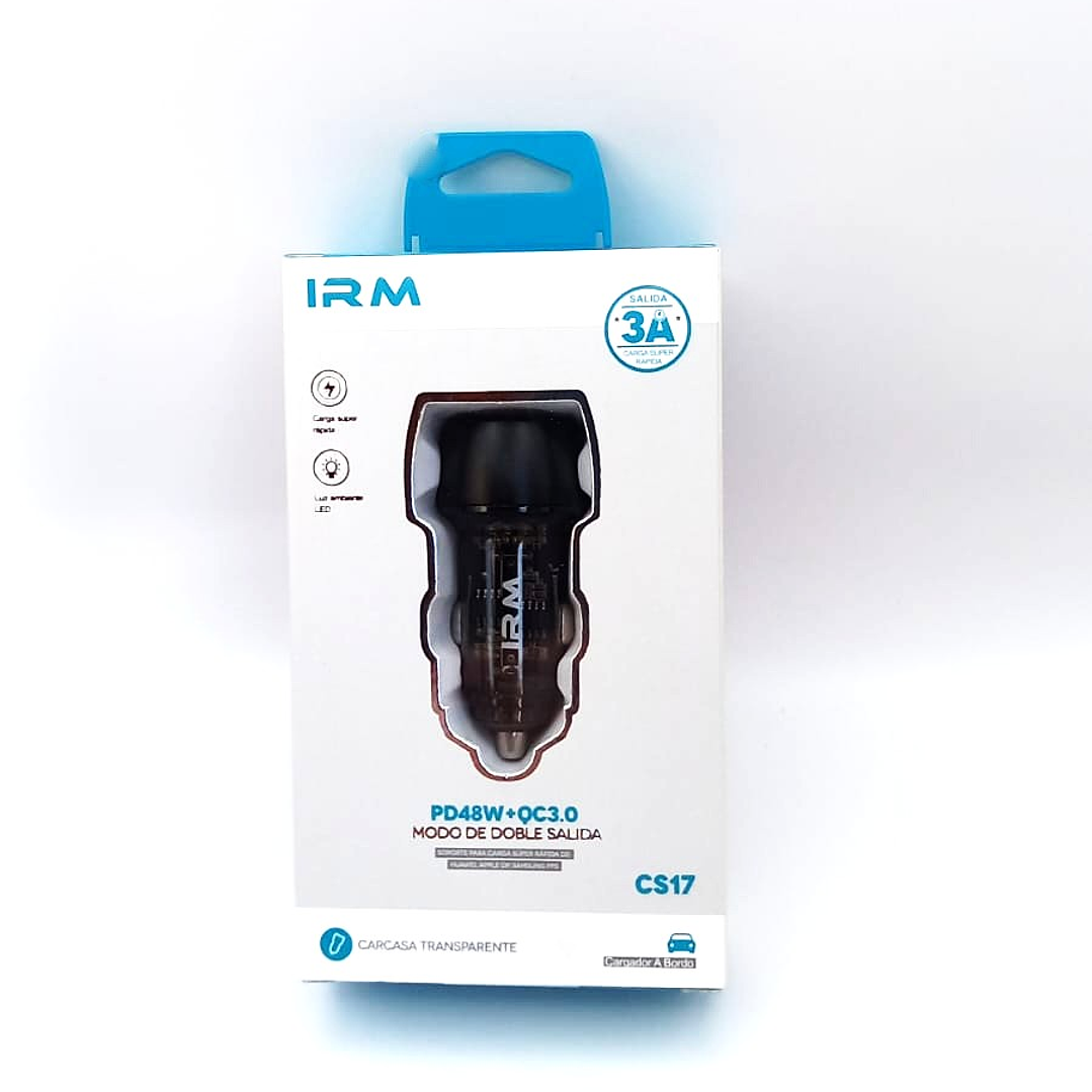 Cargador Auto IRM CS17 | PD48W + QC3.0 + Doble Salida USB + Carga Rápida Inteligente 5